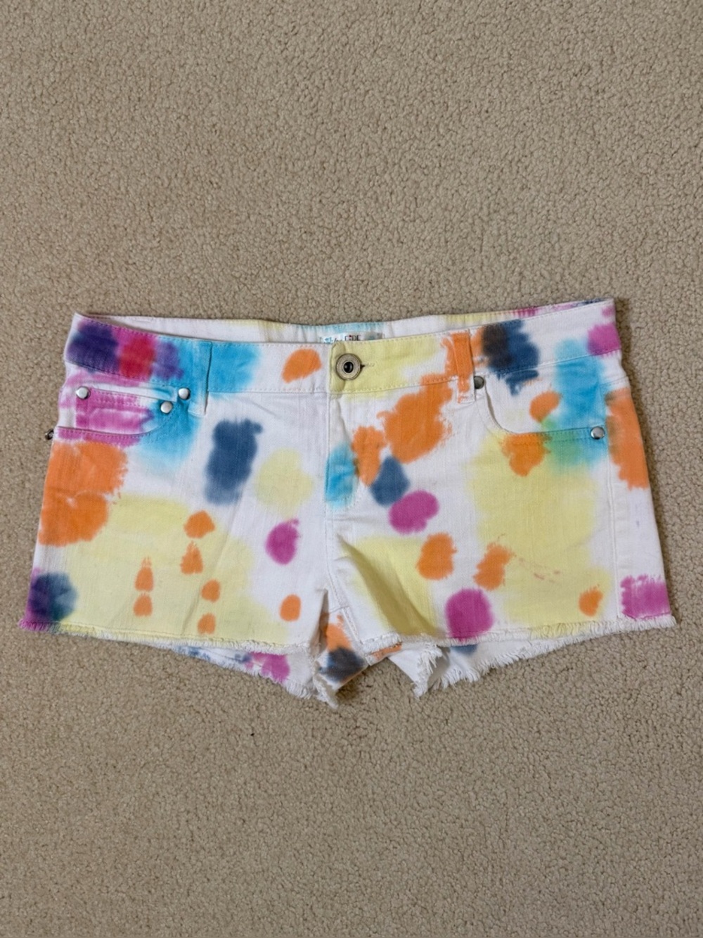 Tie-Dye Denim Shorts